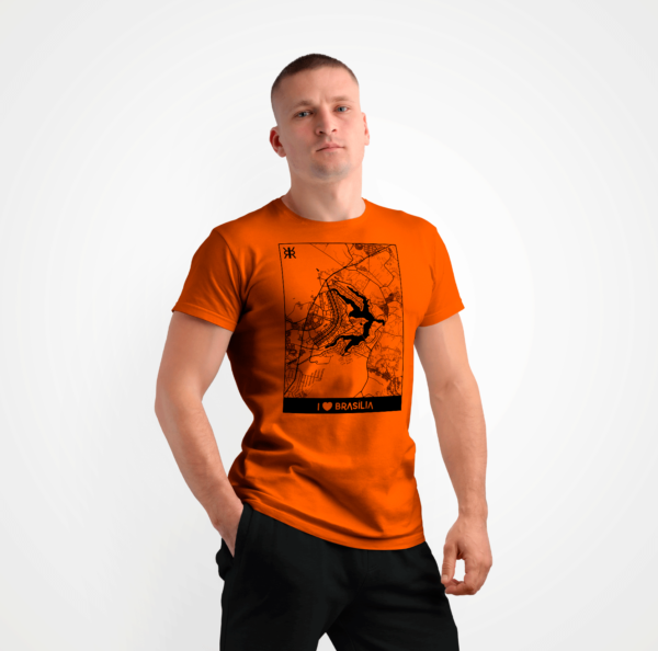 Camiseta Rezgatte I Love Brasília – Laranja